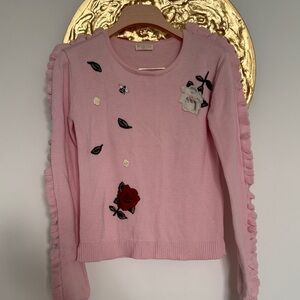 MonnaLisa Light Pink Knit Top with aplique